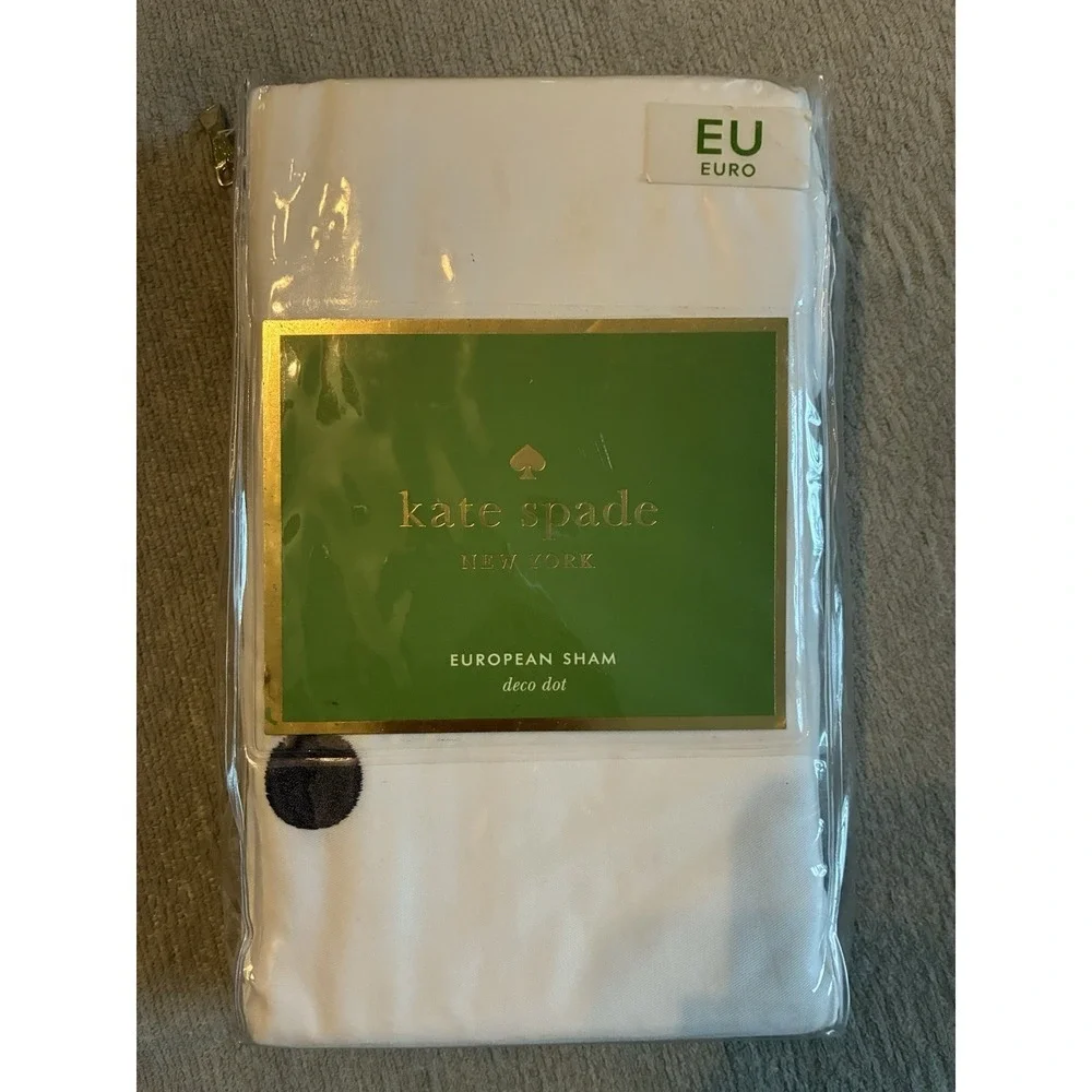 Kate Spade European Sham Deco Dot Navy Polka Dot 26x26 New In Package!